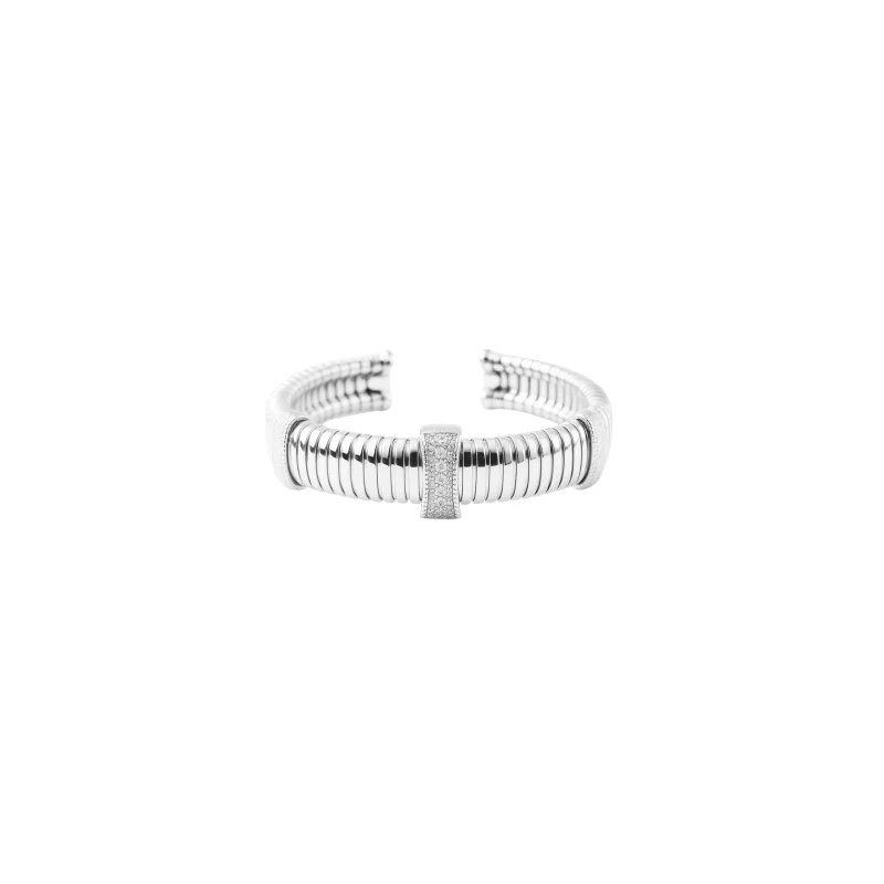 0.62ct Diamond 14K Italian Gold Bangle Bracelet