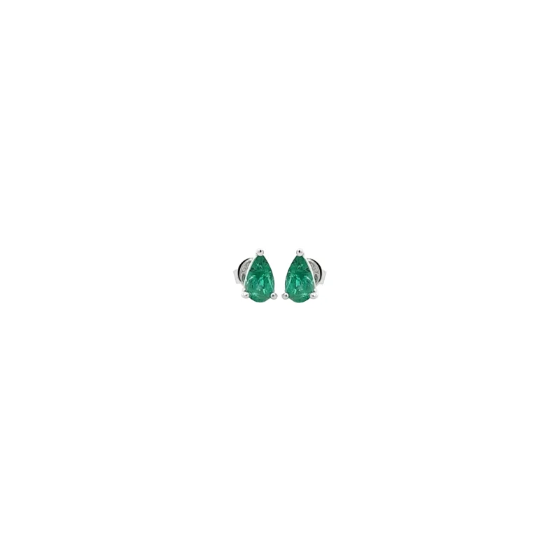 0.70ct Emerald 18K Gold Pear Stud Earrings
