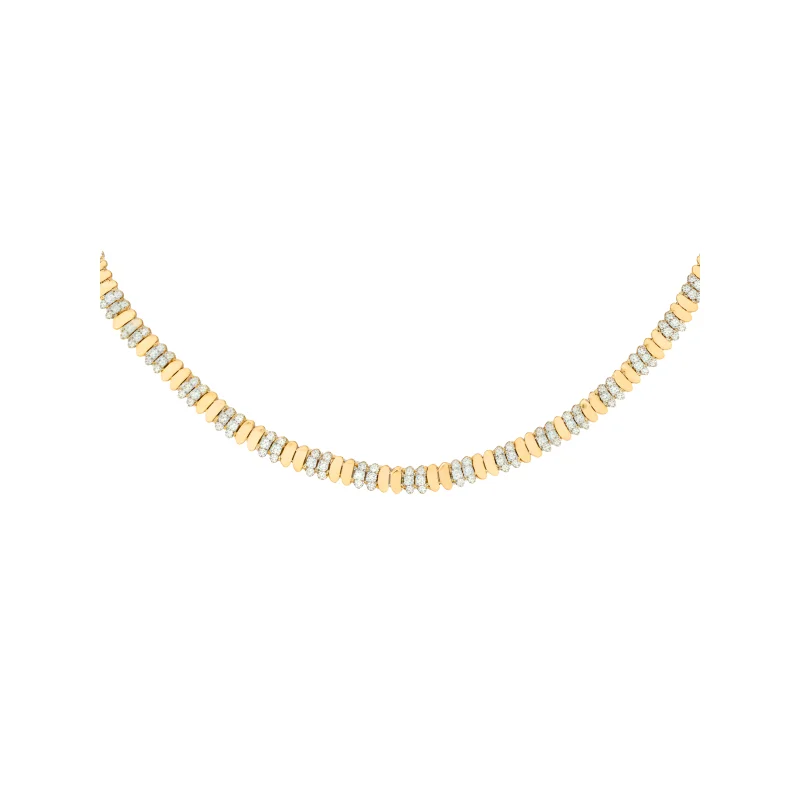 4.49ct Diamond 14K Gold Link Necklace