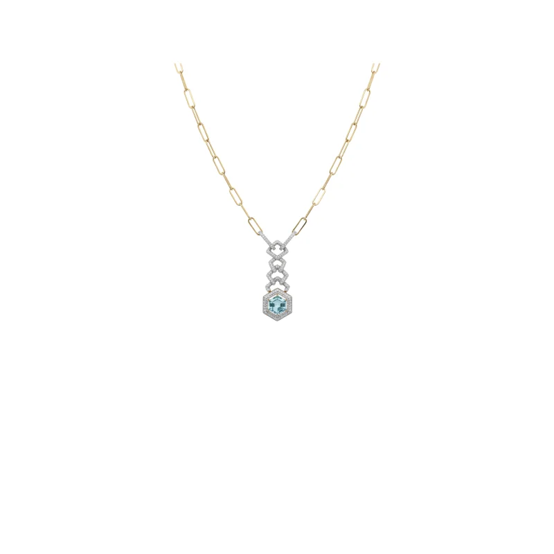6.75ct Diamond 14K Gold Drop Necklace