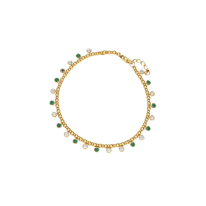 0.94ct Emerald Diamond 14K Gold Bezel Bracelet