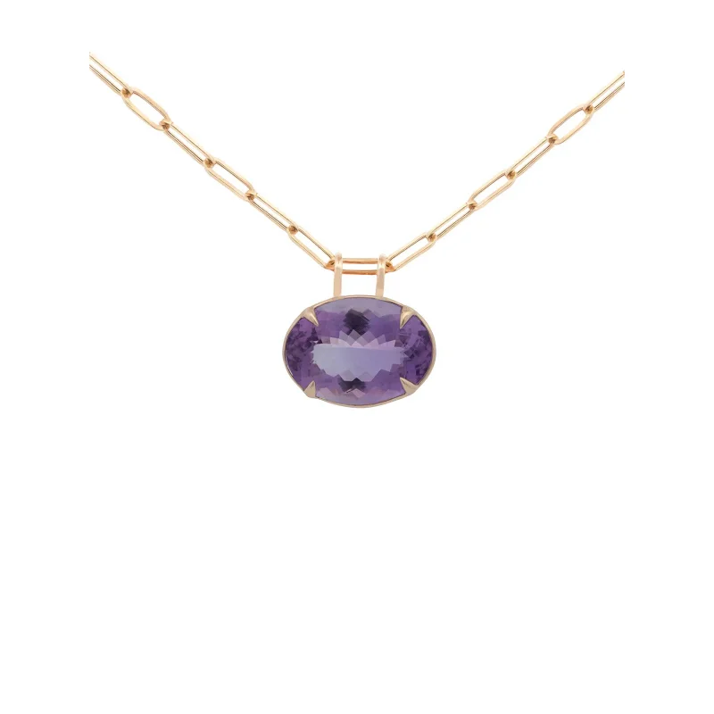 29.85cts Amethyst 18K Gold Pendant