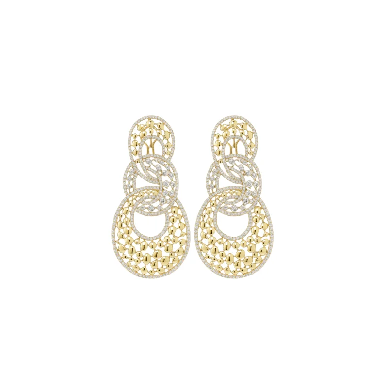 5.60ct Diamond 14K Gold Statement Earrings