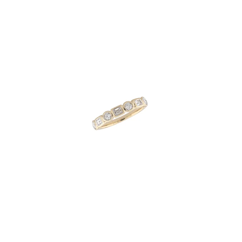 0.50ct Diamond 14K Gold Bezel Multi Shaped Ring