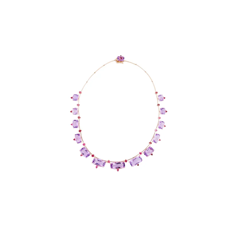 Necklace Ameth 74.64ct. Pink Turm 4,63ct.21,69gr