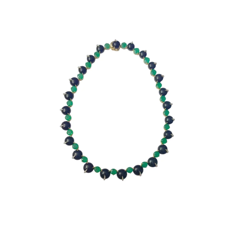 Onix Emerald Diamond 18K Gold Necklace