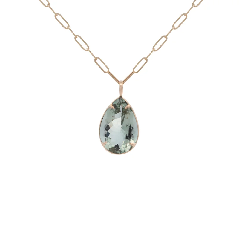 Prasiolita 18K Gold Statament Pendant
