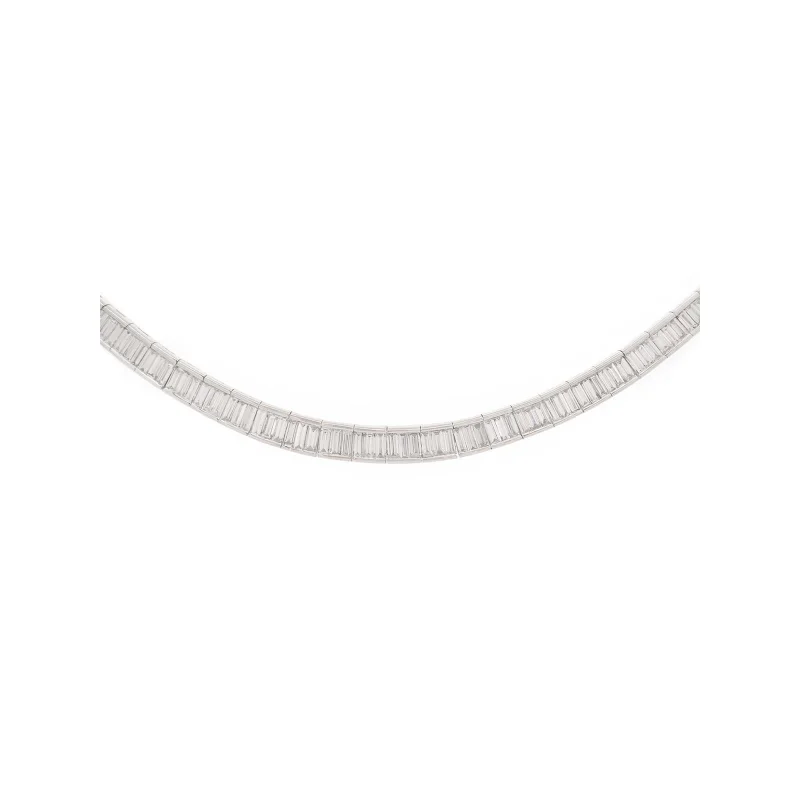 10.34ct Diamond Platinum Baguette Tennis Necklace