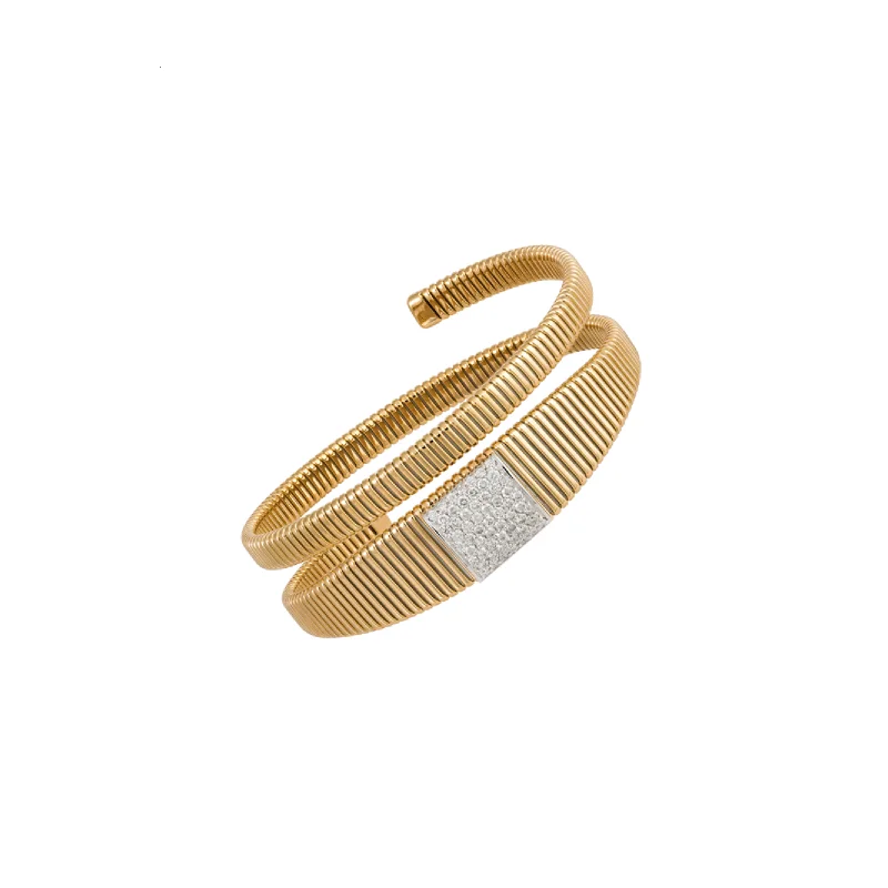 0.76ct Diamond 18K Gold Bangle Bracelet