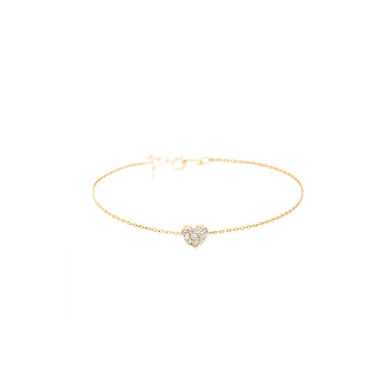 0.23ct Diamond 18K Gold Heart Chain Bracelet