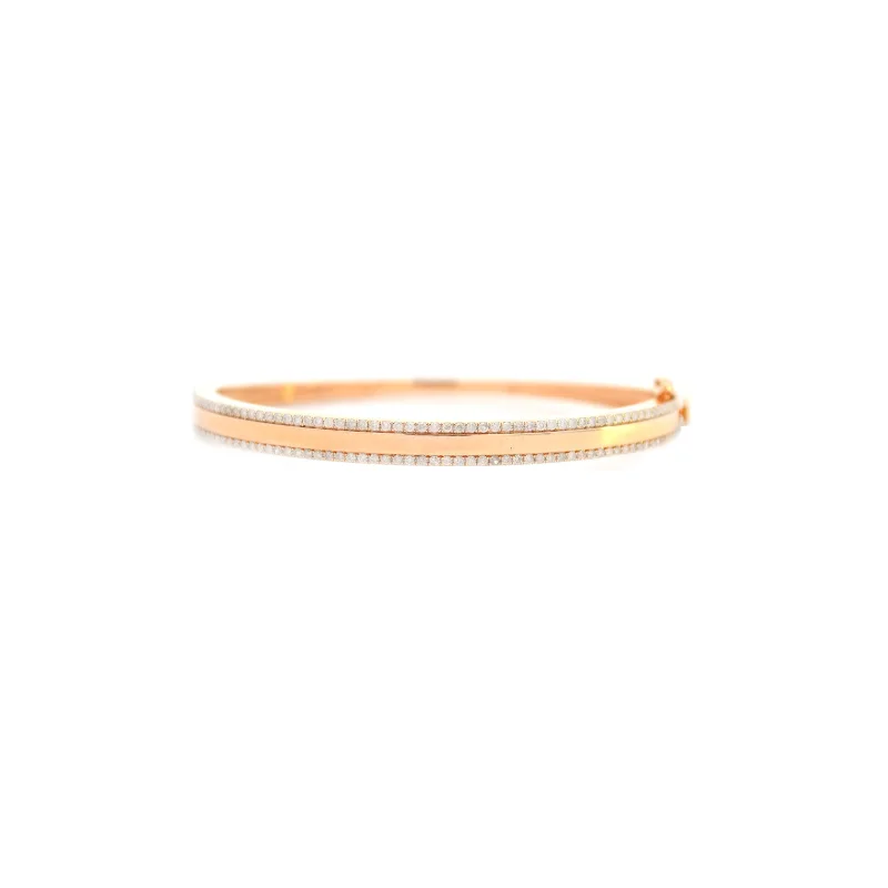 0.80ct Diamond 14K Gold Bangle Bracelet