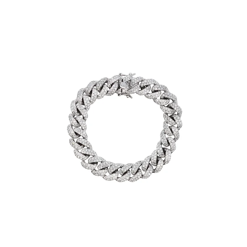 7.10ct Diamond 18K Cuban Chain Bracelet
