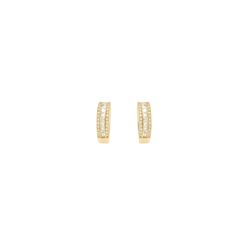 0.64ct Diamond 14K Gold Huggie Earrings