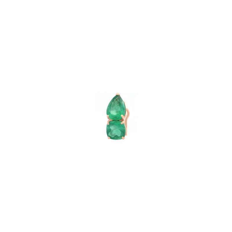 3.0ct Emerald 18K Gold Two Stone Ear Cuff
