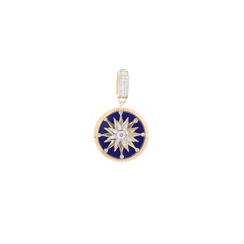 14K Gold Compass Pendant