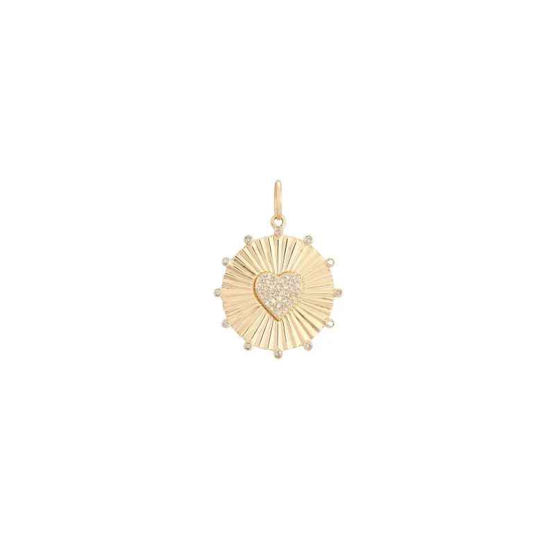 0.50ct Diamond 14K Gold Pave Heart Pendant
