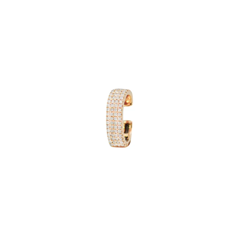 0.35ct Diamond 18K Gold Multi Row Pave Ear Cuff