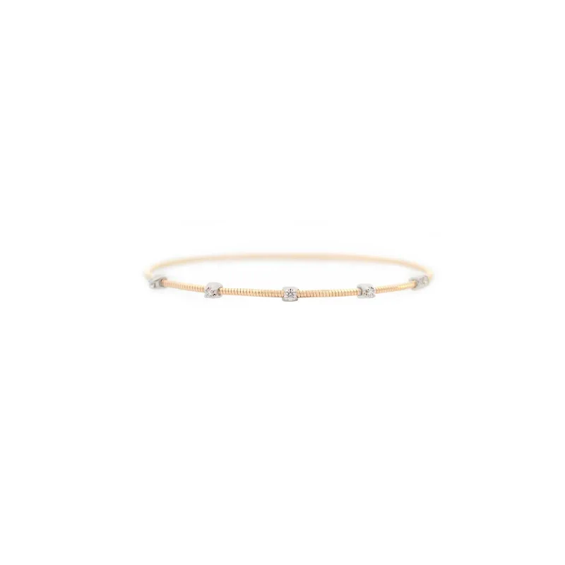 0.11ct Diamond 14K Gold Bangle Bracelet