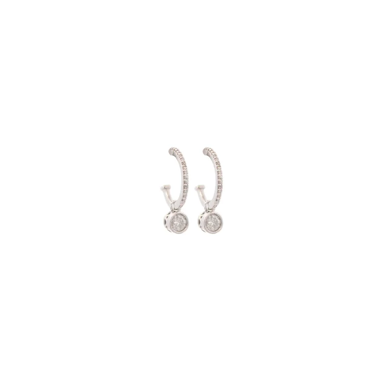 0.70ct Diamond 14K Gold Drop Hoop Earrings