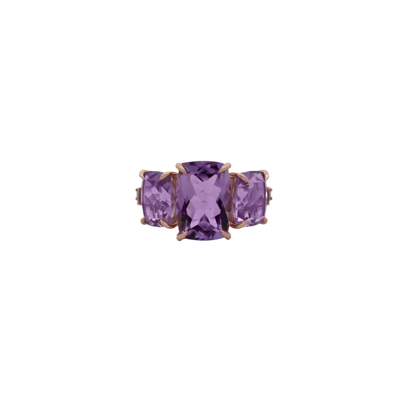 11.39ct Amethyst Pink Tourmaline 18K Gold Ring