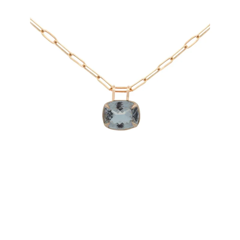 28.85cts White Topaz 18K Gold Pendant