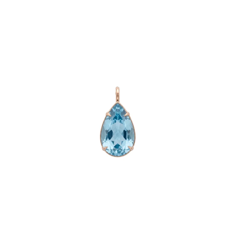37.09ct Blue Topaz 18K Gold Medium Statement Pendant