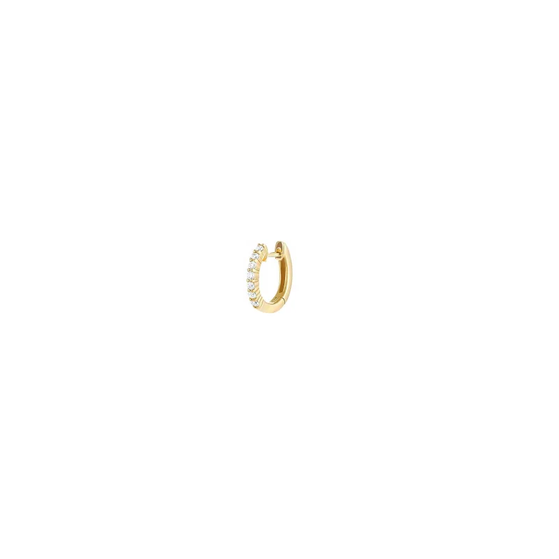 0.10ct Diamond 18K Yellow Gold Hoop – One Side