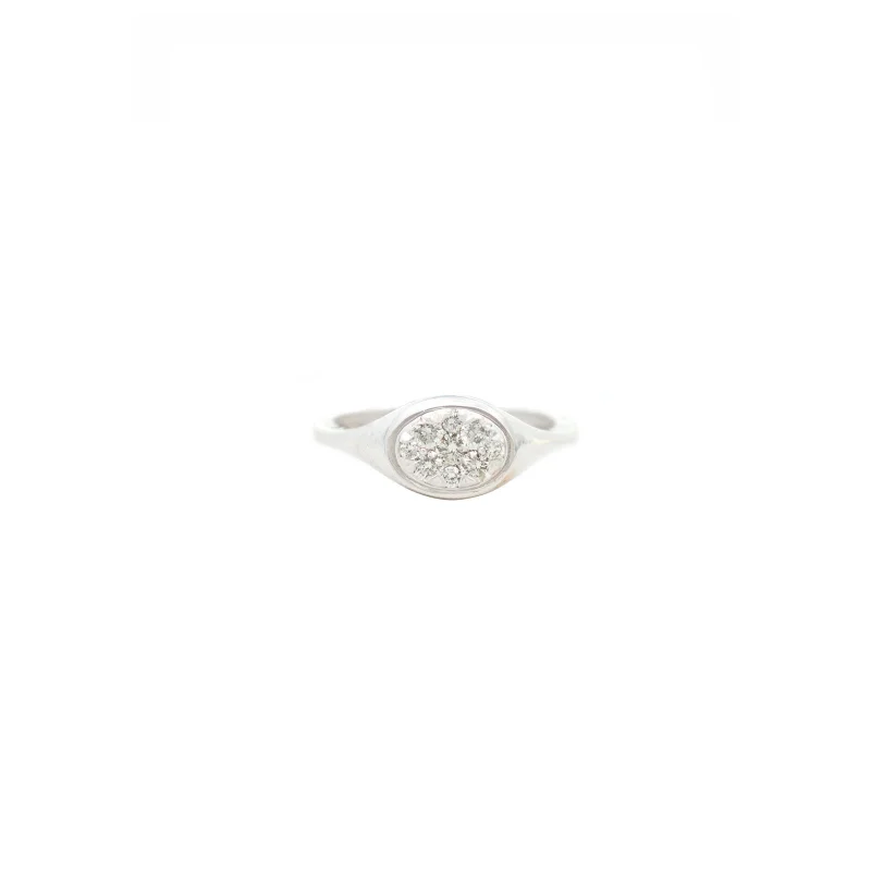 0.35ct Diamond 14K Gold Signet Ring White Gold