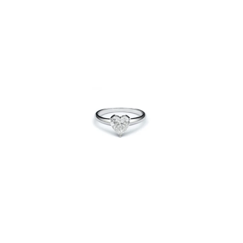 0.46ct Diamond 18K Gold Heart Solitaire Ring