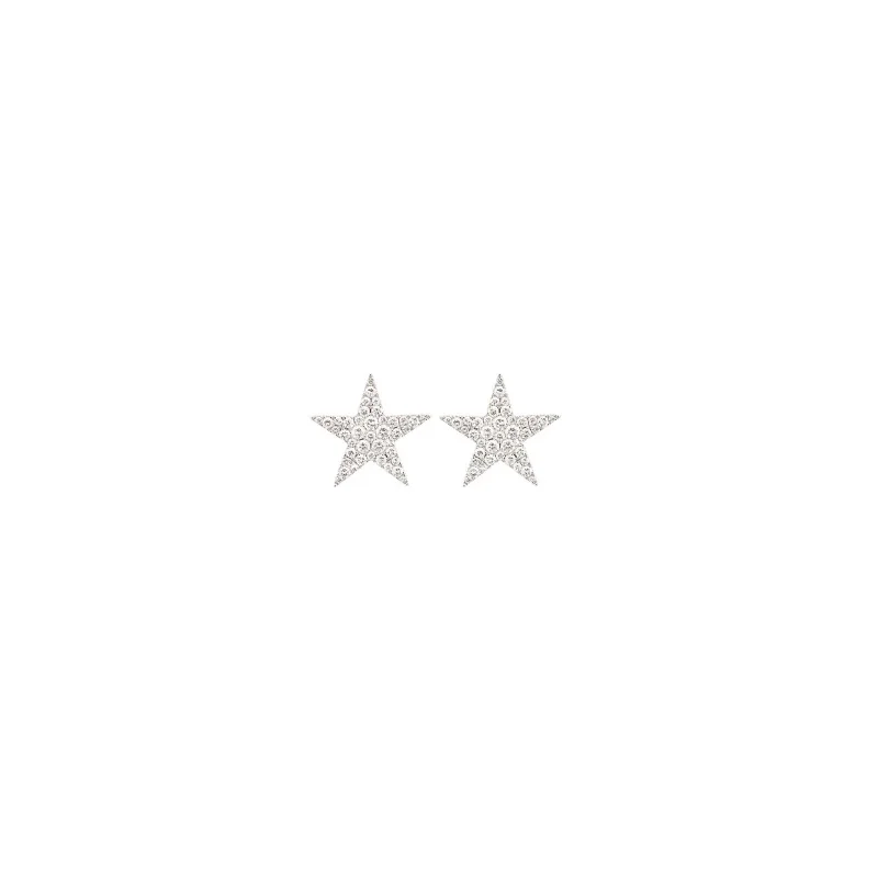 0.76ct Diamond 14K Gold Pave Star Earrings
