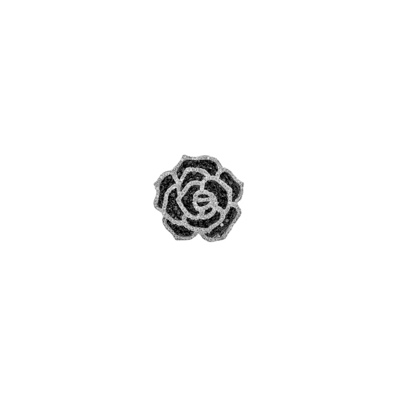 1.00ct Diamond 18K Gold Rose Statement Ring White Gold