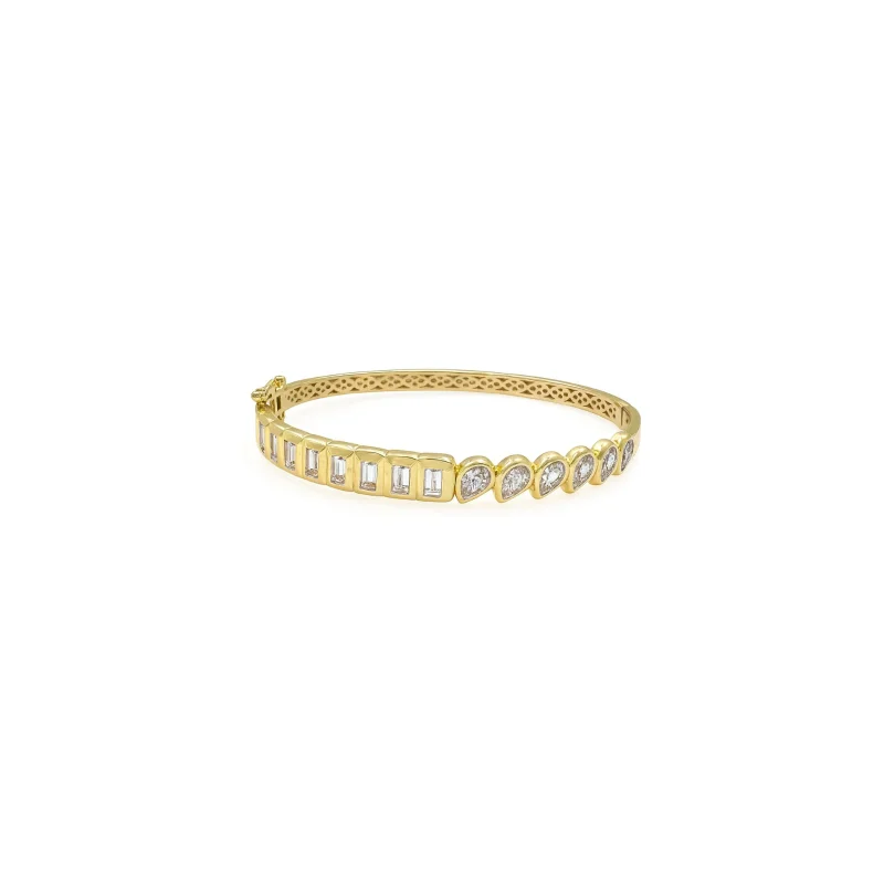 1.39ct Diamond 14K Gold Bangle Bracelet