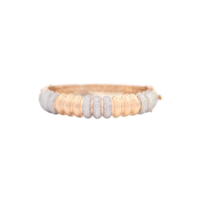 3.28ct Diamond 14K Gold Bangle Bracelet