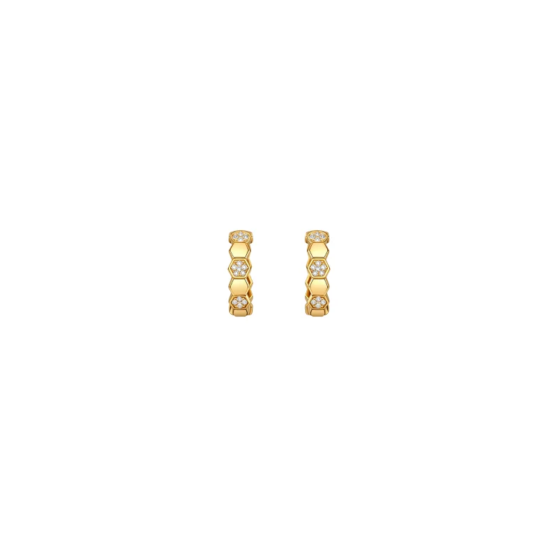 0.28ct Diamond 14K Gold Hoop Earrings