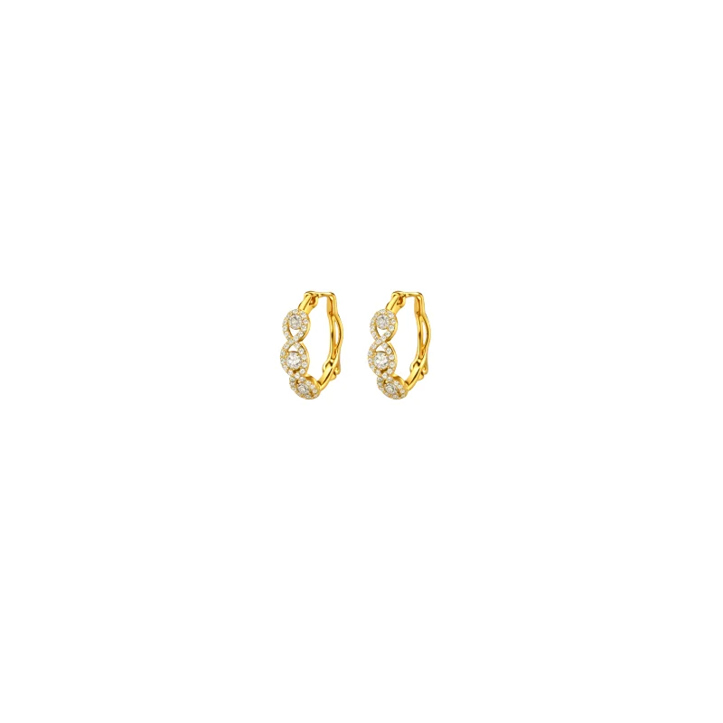 0.42ct Diamond 14K Gold Hoop Earrings