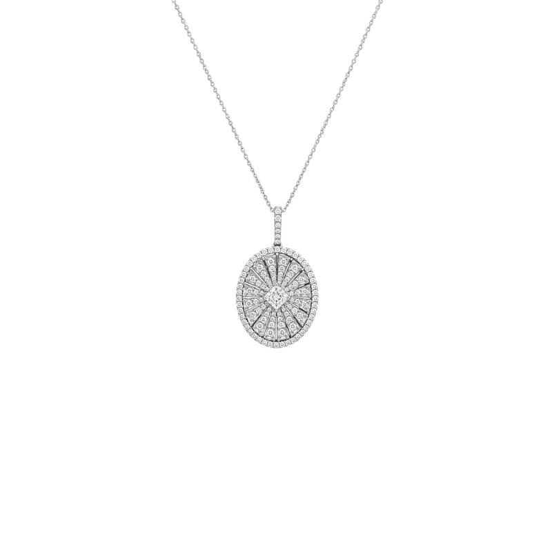 1.20ct Diamond 14K Gold Medal Pendant Necklace