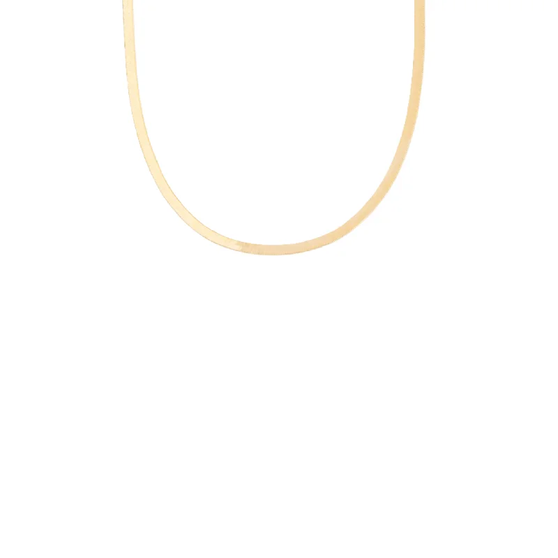 14K Gold 1,5mm Herringbone Chain Necklace