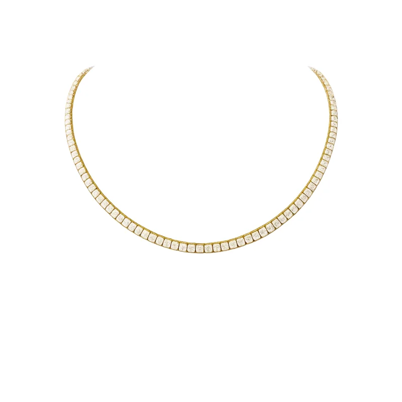 20.02ct Diamond 18K Gold Tennis Necklace
