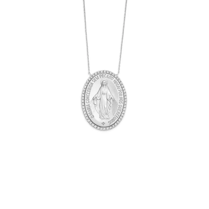 0.35ct Diamond 18K Gold Lady of Grace Pendant Necklace
