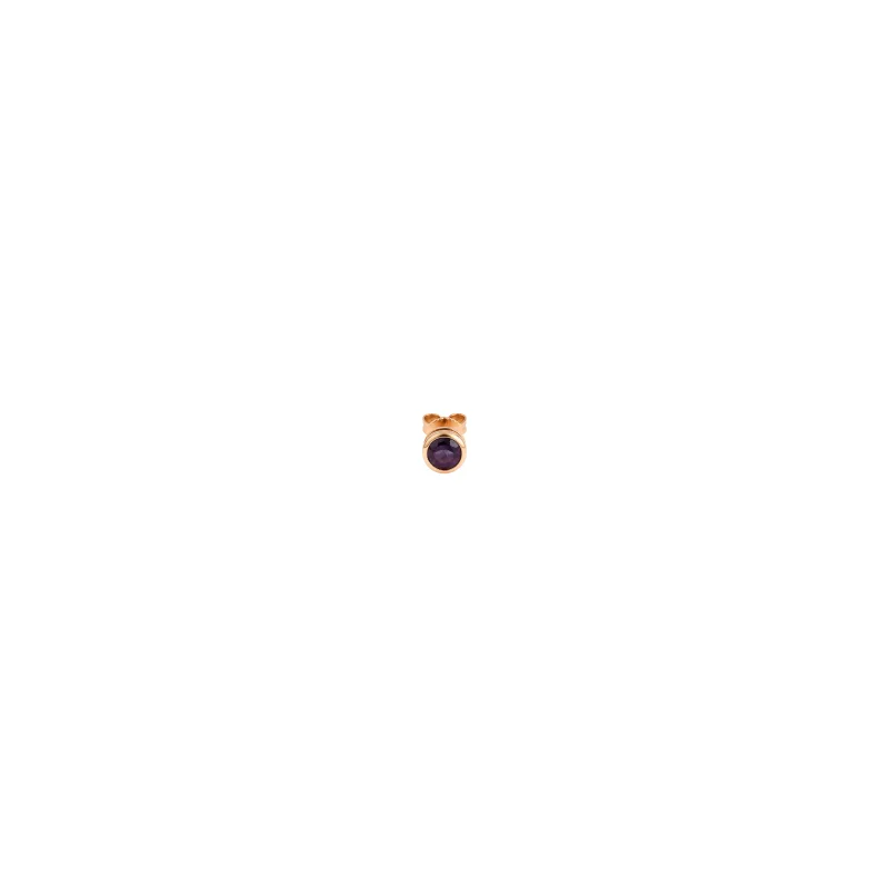 0.50ct Amethyst 14K Gold One Side Bezel Dainty Stud Earring