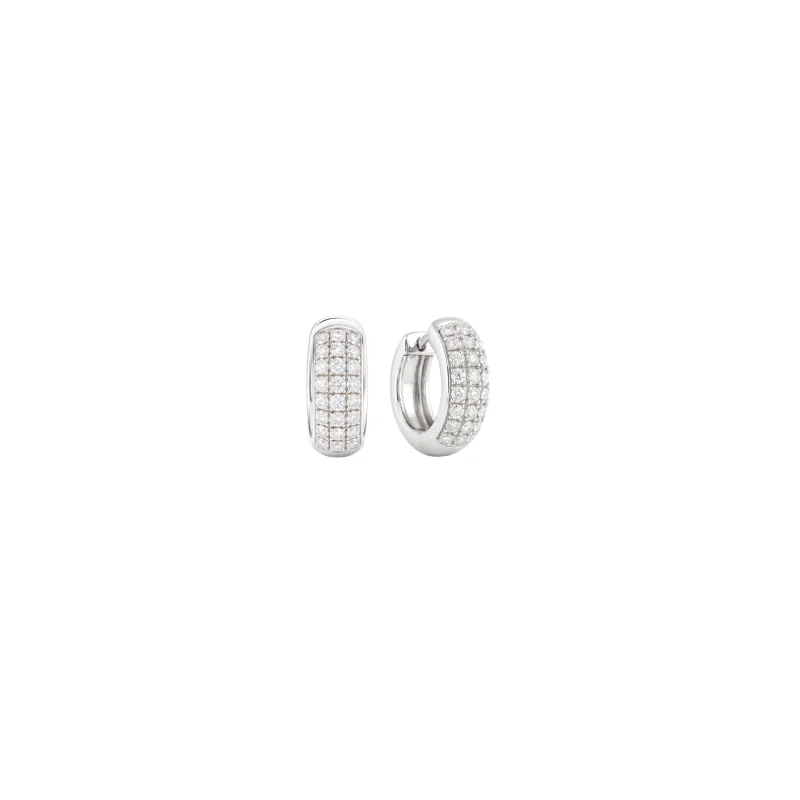 0.50ct Diamond 14K Gold Pave Hoop Earrings