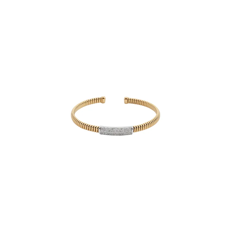 0.52ct Diamond 18K Italian Gold Cuff Bracelet