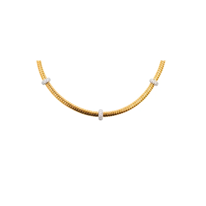 0.78ct Diamond 18K Italian Gold Multi Station Necklace