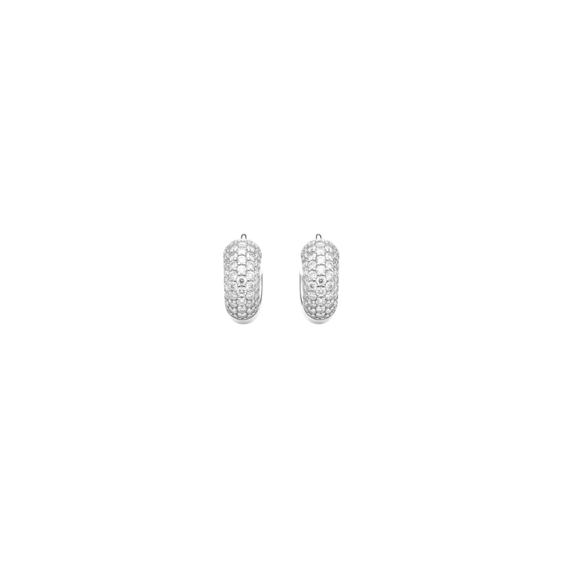0.80ct Diamond 18K Gold Chunky Pave Hoop Earrings