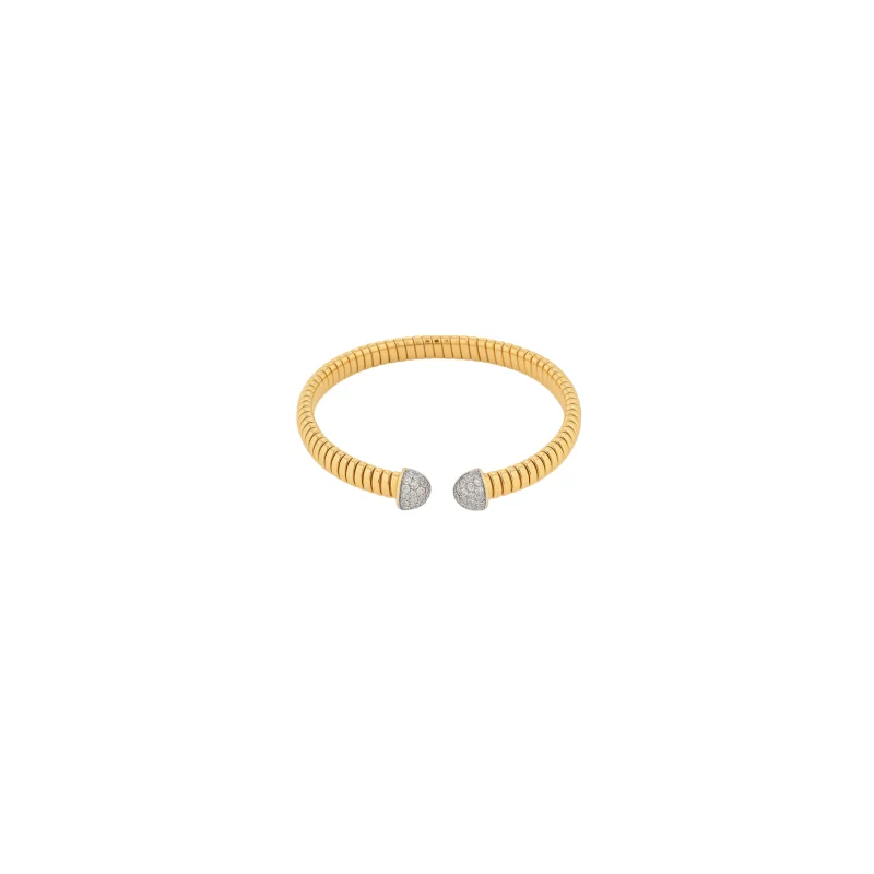 1.04ct Diamond 14K Italian Gold Cuff Bracelet