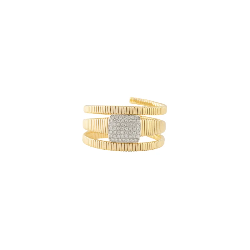 1.30ct Diamond 18K Italian Gold Multi Row Bracelet