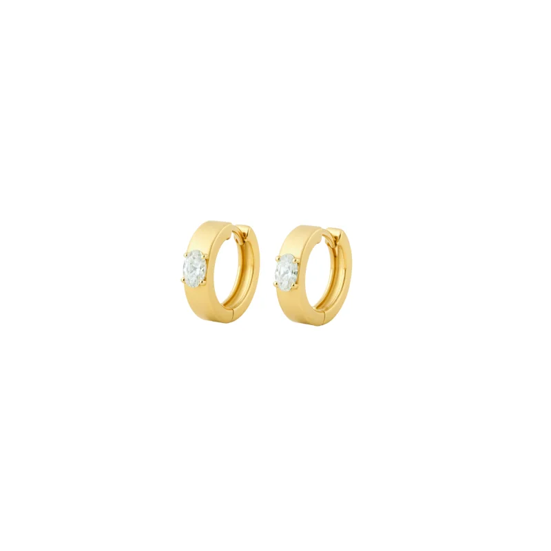0.38ct Diamond 14K Gold Huggie Hoop Earrings