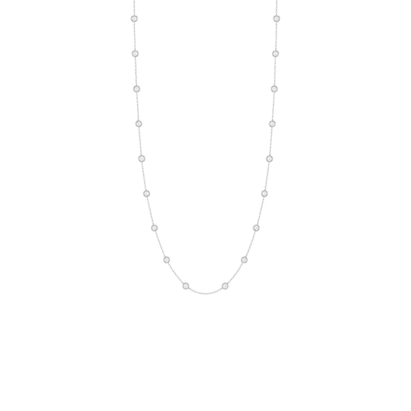 1.00ct Diamond 14K Gold By The Yard Necklace 22 Inches