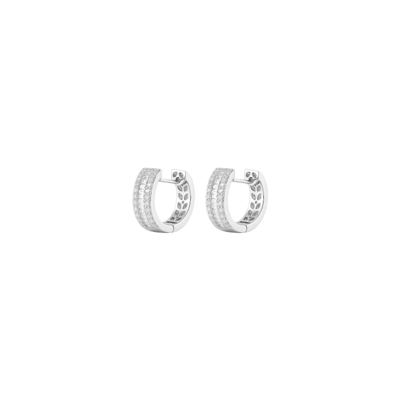 1.10ct Diamond 18K Gold Huggie Hoop Earrings
