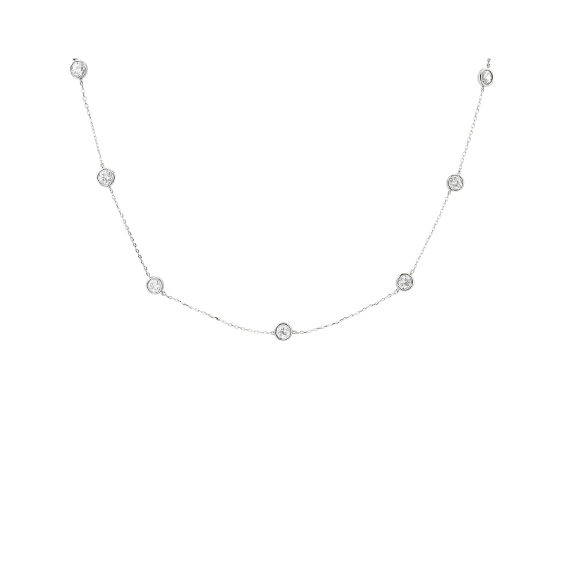 1.55ct Diamond 14K Gold By The Yard Necklace